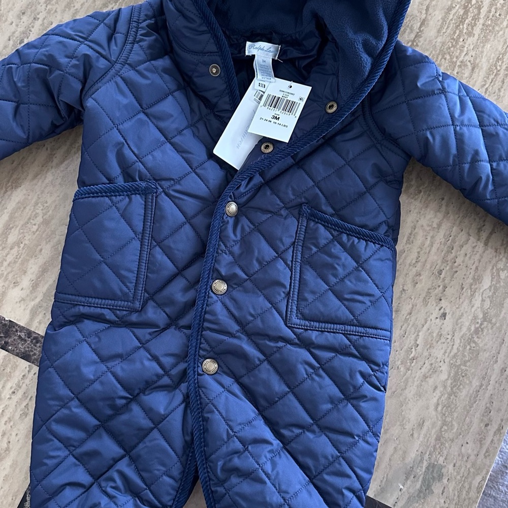 Ralph Lauren Navy Quilted Jacket/Bunting Snowsuit coveralls